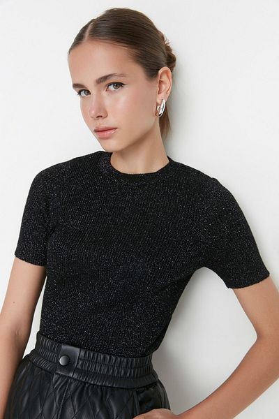 Trendyol Collection Black Crew Neck Knitwear Blouse TWOAW23BZ00006