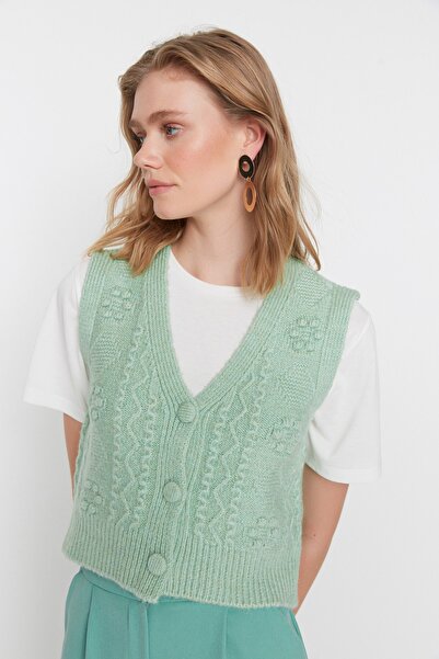 Trendyol Collection Sweater Vest - Green - Regular fit