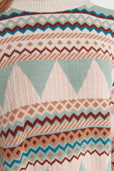 Trendyol Collection Mint Wide Fit Crew Neck Knitwear Sweater TWOAW21KZ0941