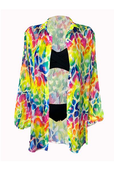 Bolder Jasmine Colorful Leopard Pattern Shirt