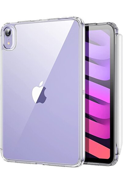 UKSCASE iPad Mini 6 ve Mini 7 Uyumlu Şok Emici Şeffaf Silikon Kılıf + Nano Ca...