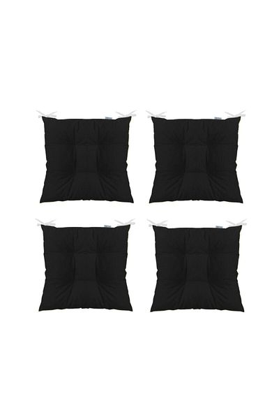 Karasi 4-Piece Combination Fluffy Square Chair Cushion 40×40 Black
