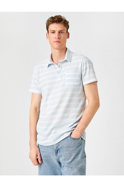 Koton Μπλουζάκι με ρίγες Polo λαιμόκοψη