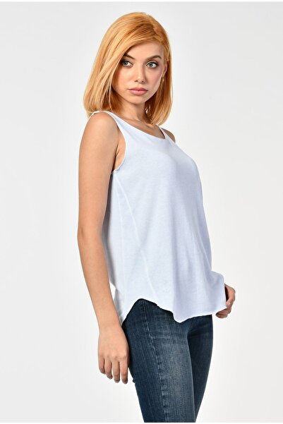 Cotton Candy Round Neck Tank Top - Baby Blue