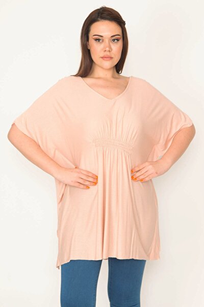 Şans Plus Size Tunic - Pink - Relaxed fit