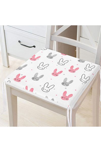 Realhomes Cute Rabbit Motif Digital Printed Special Design Modern Zippered Chair Cushion