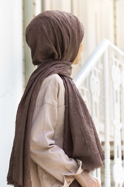 NUR İPEK Women's Bamboo Shawl Brown