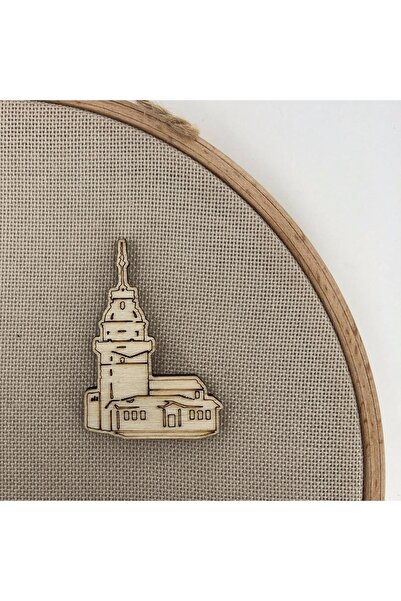 Hobianna Kız Kulesi Ahşap Mıknatıslı İğne Tutucu