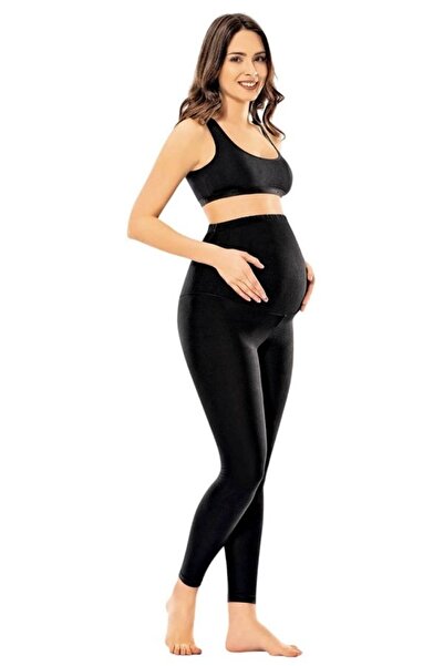 Gago Tekstil Kvalitetne crne trudničke helanke za žene