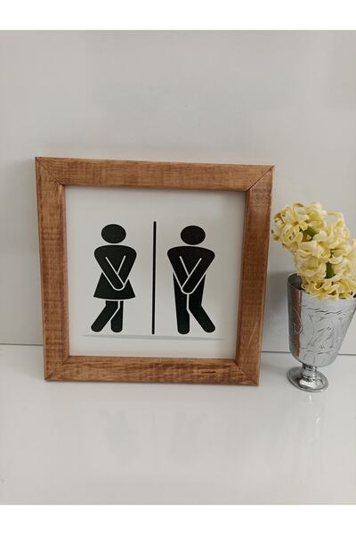 woodhomeworks Banyo Man/woman Sembol Ahşap Çerçeve