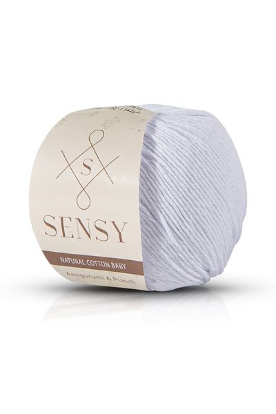 SENSY Premium Amigurumi Yarn Punch Baby Soft Cotton 50 gr Knitting Yarn White
