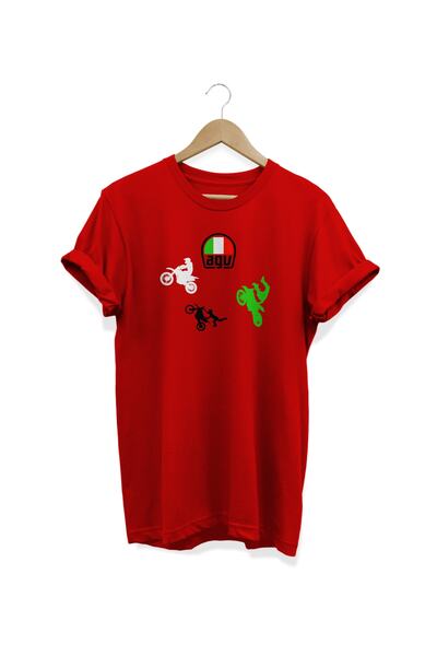 WİDİ Tricou roșu cu imprimeu Agv Motor