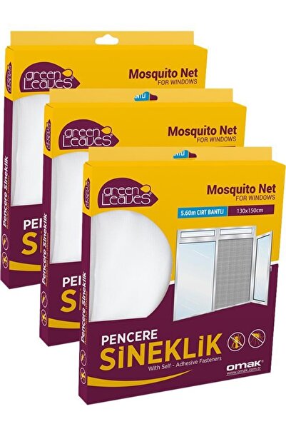OMAK Pencere Sinekliği Tülü 130x150 Cm 3 Adet Sineklik Perde