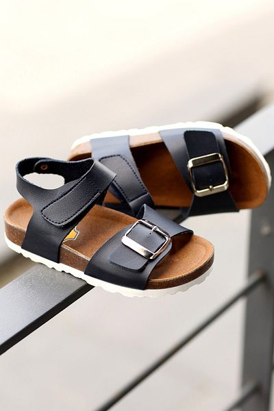 Papuccum Ortopedi Sandale cu talpă ortopedică din plută, unisex, albastru bleumarin
