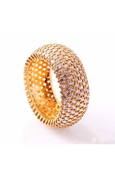 Haşimi Doğaltaş Beyaz Zirkon Taşlı Gümüş Alyans Yüzük