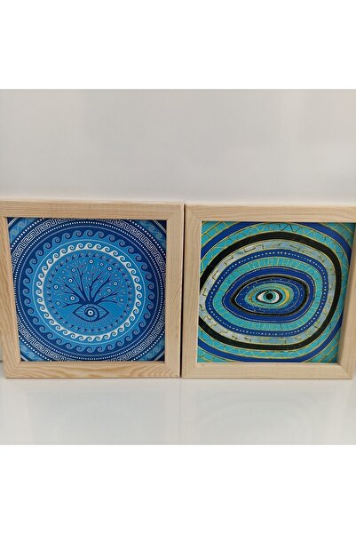 woodhomeworks Nazar Ahşap Dekor Pano 2 Li