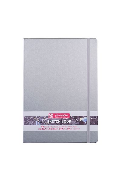 Talens Sketchbook Hard Cover Sketch Drawing Notebook 21x30 Cm140 gr80 YpMetallic Silver