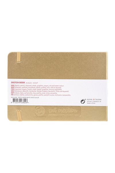 Talens Sketchbook Hard Cover Sketch Drawing Notebook 15x21 Cm140 gr80 YpMetallic Gold
