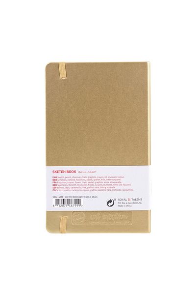 Talens Sketchbook Hard Cover Sketch Drawing Notebook 13x21 Cm140 gr80 YpMetallic Gold