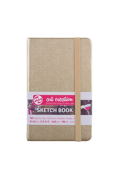 Talens Sketchbook Hard Cover Sketch Drawing Notebook 9x14 Cm140 gr80 YpMetallic Gold
