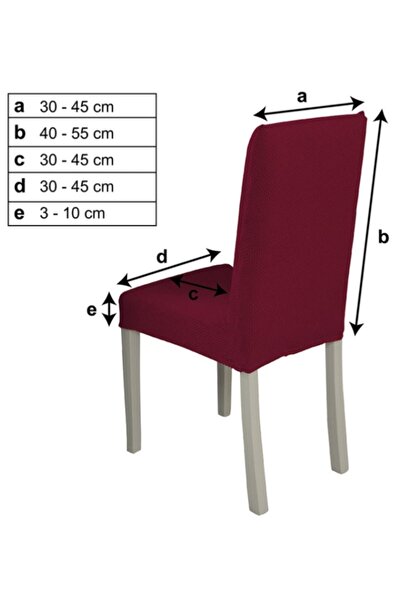 Aksa Home Sandalye Kılıfı Yıkanabilir Lastikli Likralı Kadife Damar Desenli 6'lı Set