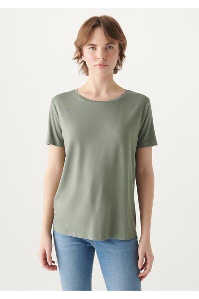 Mavi Μπλουζάκι με λαιμόκοψη πλήρωμα Basic Khaki Regular Fit / Normal Cut 1610634-80692