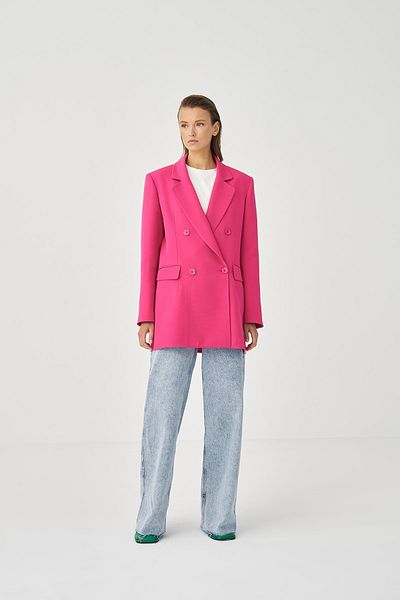 EBU Prive Jachetă Blazer cu două piepte Fuchsia