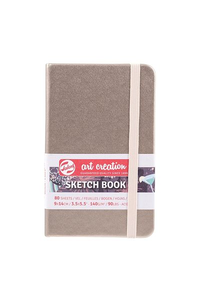 Talens Sketchbook Hard Cover Sketch Drawing Notebook 9x14 Cm140 gr80 YpMetallic Champagne