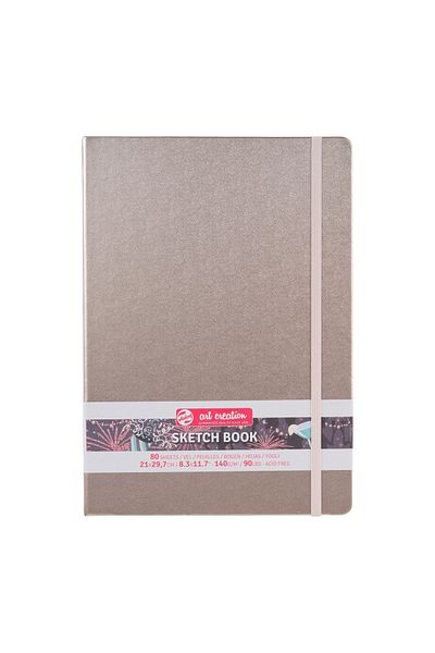 Talens Sketchbook Hard Cover Sketch Drawing Notebook 21x30 Cm140 gr80 YpMetallic Champagne