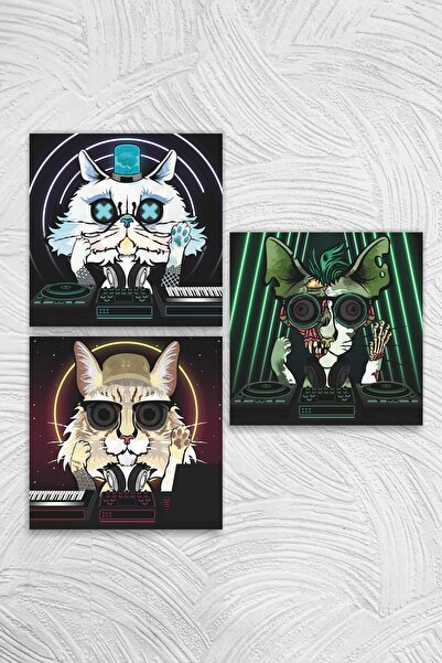 UNT Set de pictură Crazy pisică ler din 3 piese