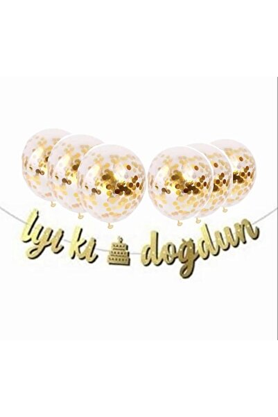 BEST PARTİ DOĞUM GÜNÜ PARTİ SÜSLERİ Gold Konfetili Şeffaf Balon Pembe Iyi Ki ...