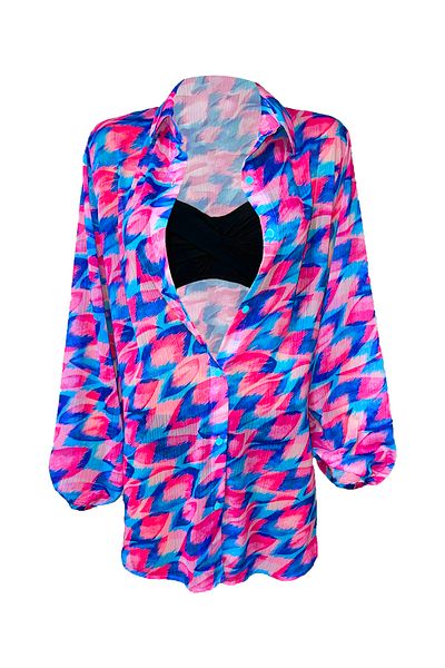 Bolder Jasmine Pink Pattern Beach Shirt