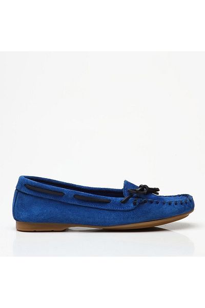 Hotiç Genuine Leather Blue Women's Laofer