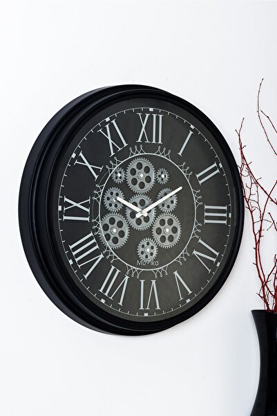 Muyika Design Muyika Perfetto Nero Roma Rakam Hareketli Çarklı 55x55cm Sessiz...