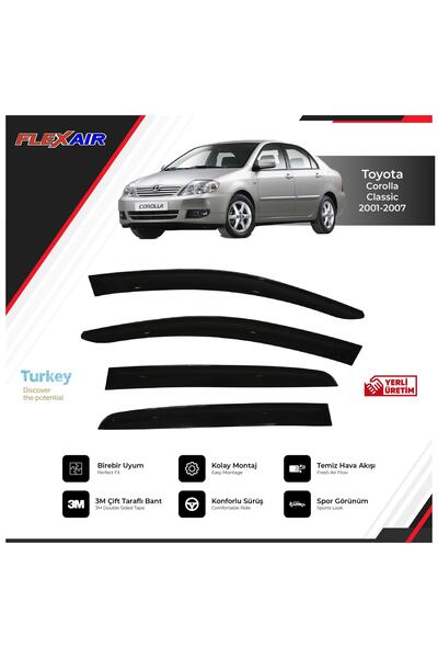 AUTOPLUS Toyota Corolla 2001-2007 Cam Rüzgarlığı Düz Model