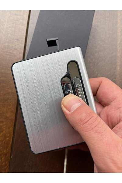 BENT Usb Girişli Şarjlı Sigara Tabakası Gri, Rüzgarda Sönmez, Otomatik Basmalı