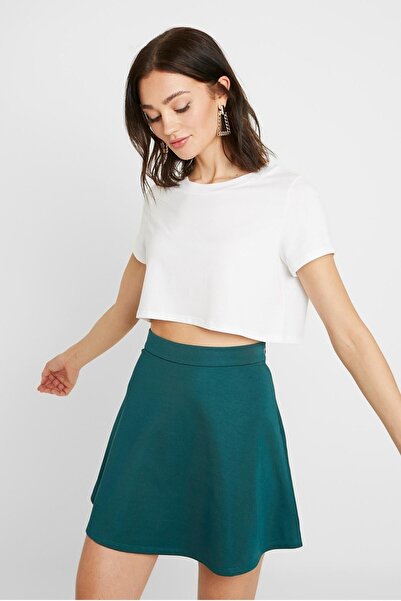 FUWEAR Γυναικείο μπλουζάκι Basic Crew Neck Crop Top