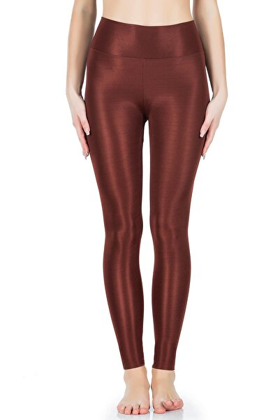 Derya Kurşun Yüksek Bel Parlak Disco Tayt 0595