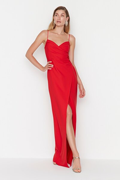 Trendyol Collection Evening & Prom Dress - Red - Wrapover