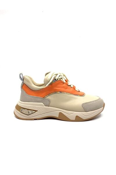 Favgi Gaia Bej Deri Kadın Sneaker
