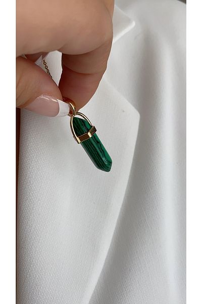 Âlâ Atelier Stainless Fadeproof Steel Green Stone Necklace