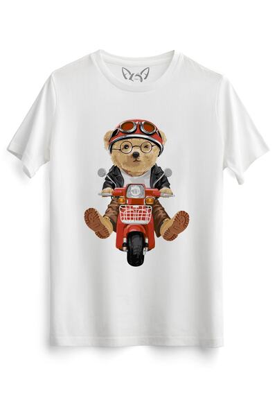 Alfa Tshirt Βόλτα με λευκό μπλουζάκι Tedy Bear