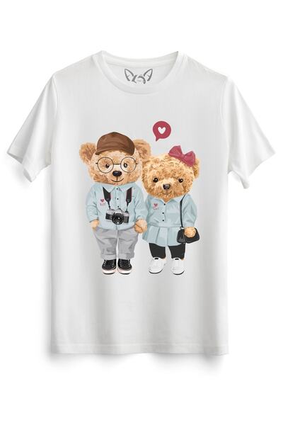 Alfa Tshirt Χαριτωμένο λευκό μπλουζάκι με αρκουδάκι