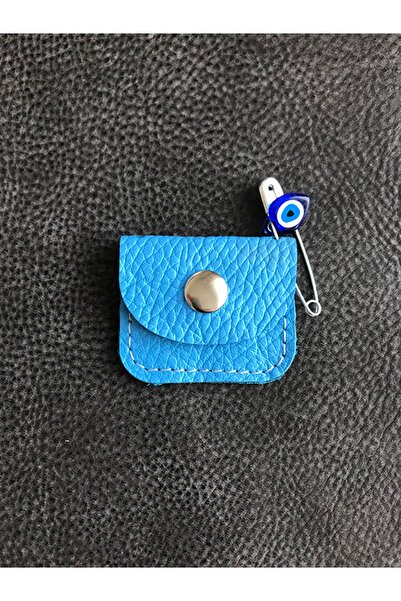 ViP GiFT Bebek Cevşen Dualı Kolye Muska Hakiki Deri El Yapımı Mavi