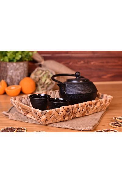 Bambum Tenen Wicker Tray Rectangular 33 cm