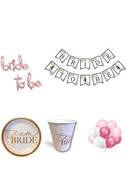 Happyland Bekarlığa Veda Partisi Rose Gold Bride To Be Parti 28 Parça Set Tea...
