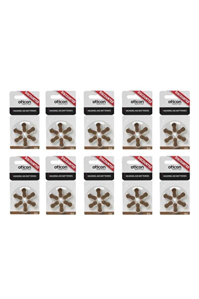 Oticon No:312 Işitme Cihazı Pili 6'lı-10 Paket (312 Numara Pil Işitme Cihazı ...