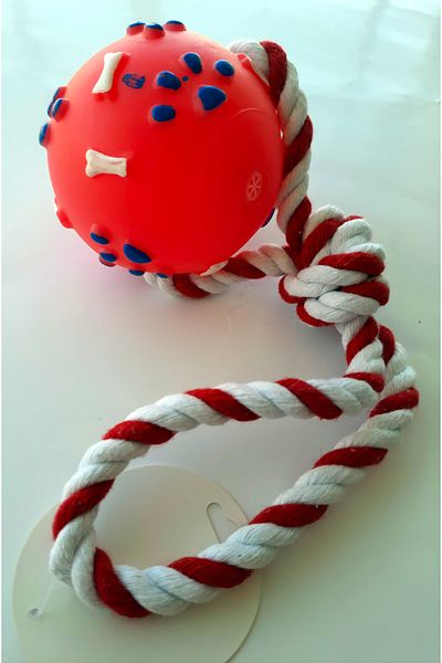 AMORE Drawstring Ball Dog Toy Pink