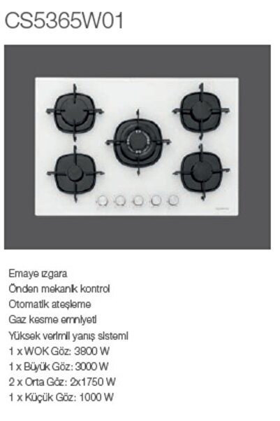 Silverline 3'lü Beyaz Cam Ankastre Set (3490 Oslo 60 Beyaz+cs5365w01+bo6501w01)