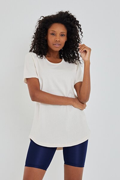 COOL TARZ Style Cool Women Ecru Dirty Collar Casual T-shirt-xktcps001r11s